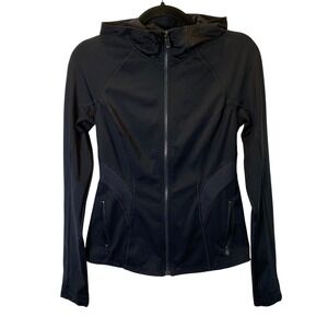 Under Armour Hoodie Women Small Black HeatGear Fitted Athletic Sporty Gym Hiking